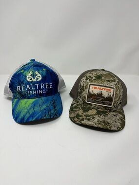RealTree Hat Bundle 2 New Trucker Caps Fishing Camo Outdoor Hunting Snapback